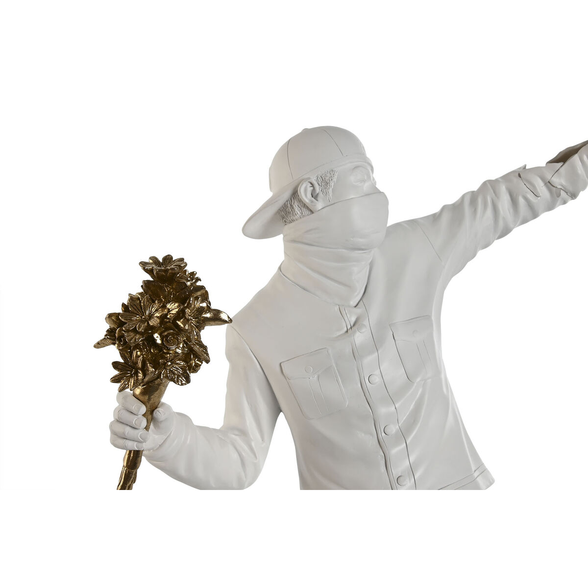 Prydnadsfigur Home ESPRIT Vit Gyllene 41 x 24 x 66 cm - 2