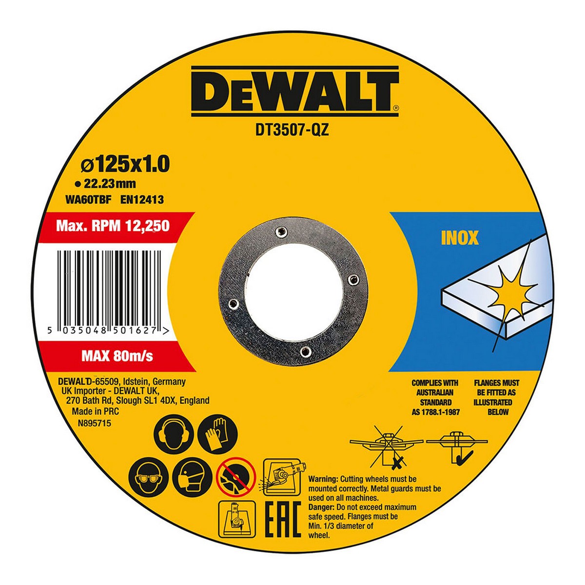Skärskiva Dewalt Fast Cut dt3507-qz 10 antal 115 x 1 x 22,23 mm - 6