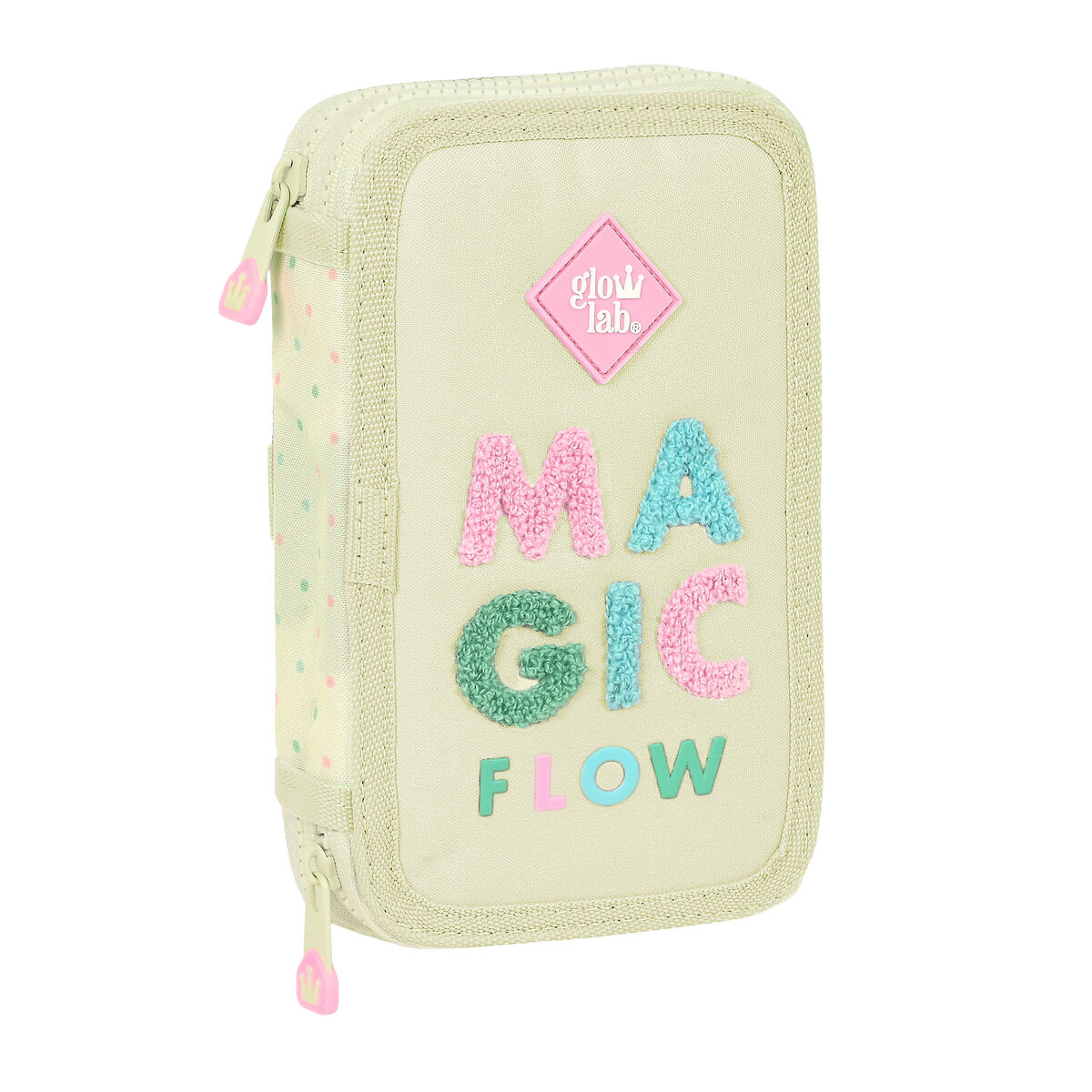 Pennfodral med tillbehör Glow Lab Magic flow Beige 12.5 x 19.5 x 4 cm (28 Delar) - 6