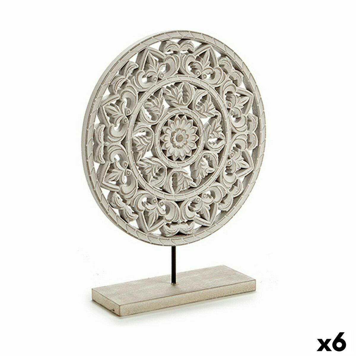 Prydnadsfigur Gift Decor Vit Mandala 30 x 36 x 7 cm (6 antal)