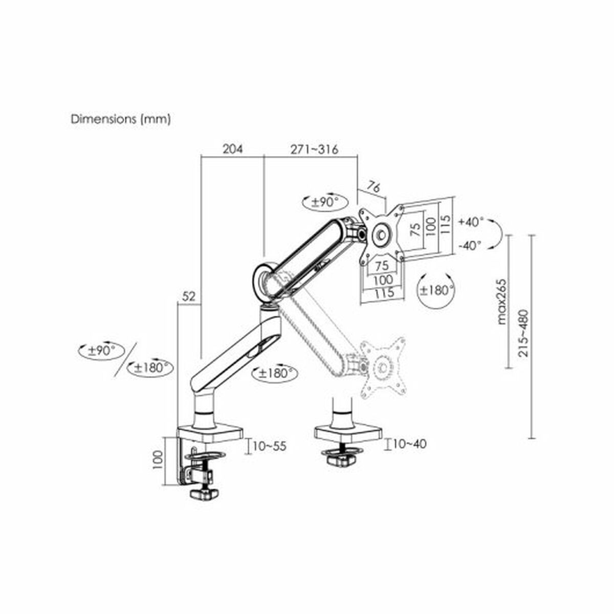 Bordfäste för Skärm Equip 17" - 5