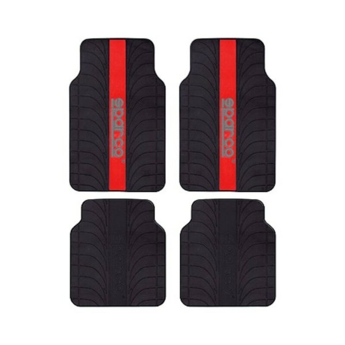 Set med bilgolvmattor Sparco SPC1913RS Universal Svart/Röd (4 pcs) - 2