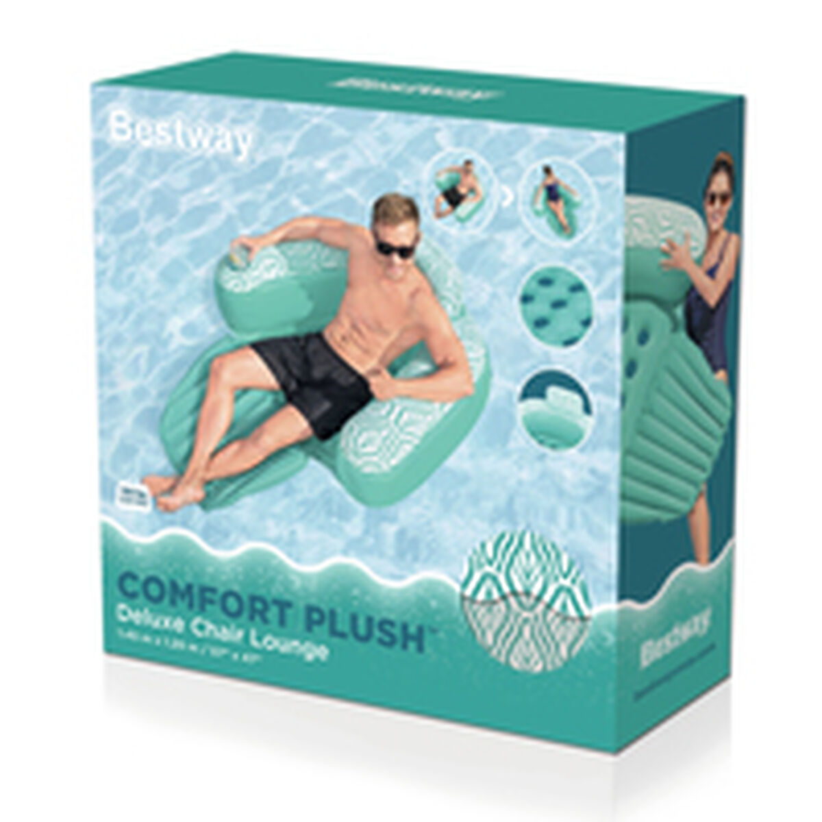 Uppblåsbar poolstol Bestway Comfort Plush 145 x 120 cm - 8