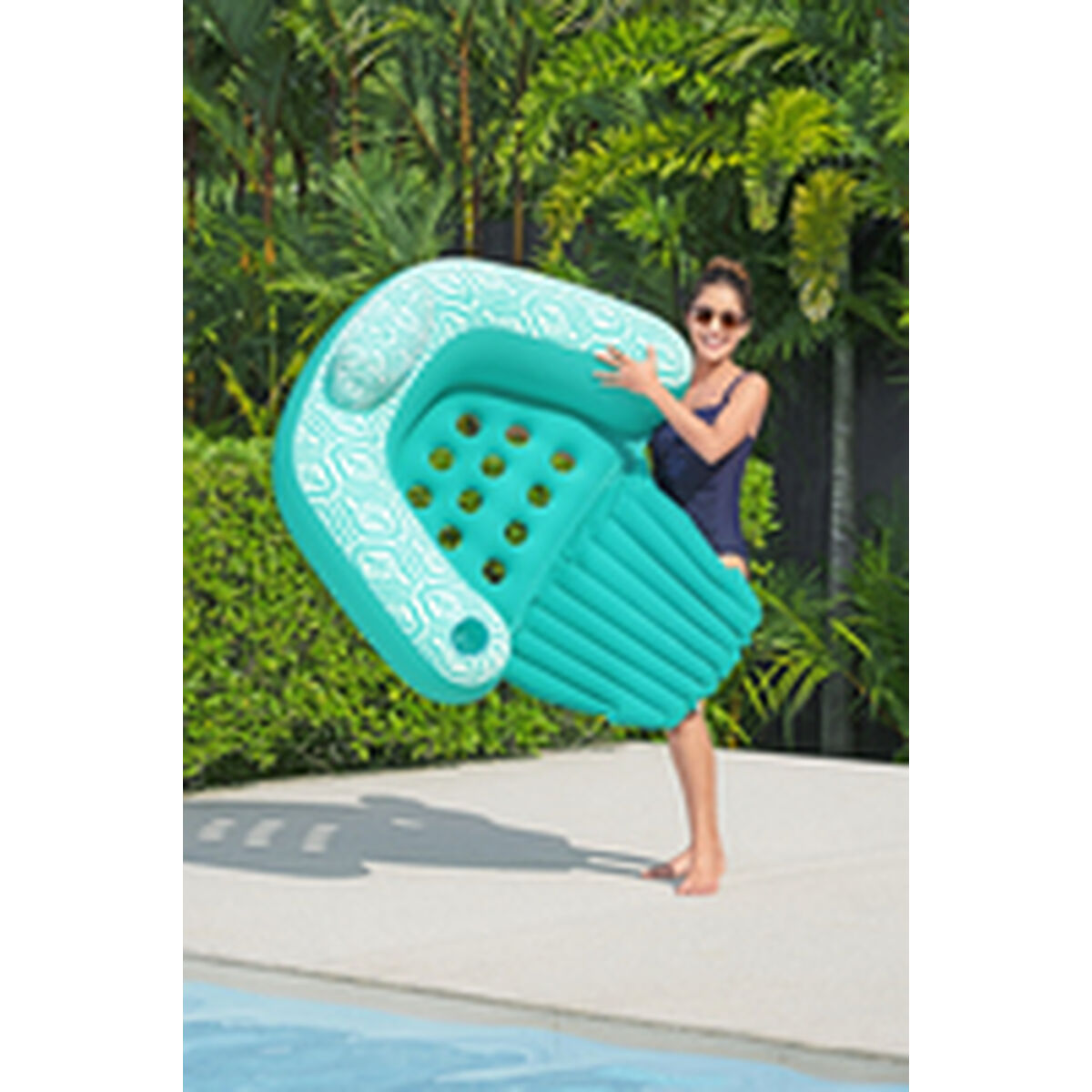 Uppblåsbar poolstol Bestway Comfort Plush 145 x 120 cm - 7