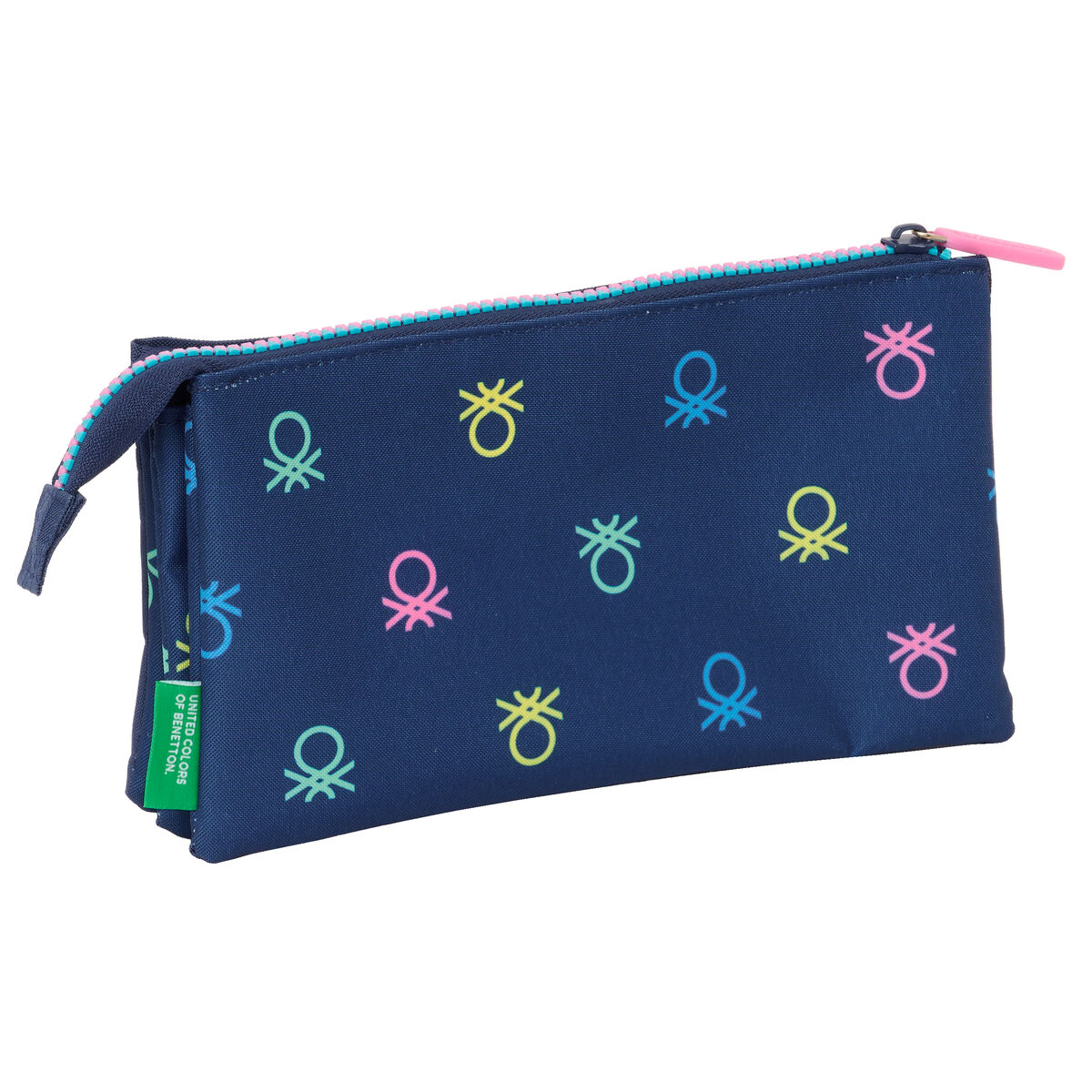 Tredubbel Carry-all Benetton Cool Marinblå 22 x 12 x 3 cm - 3