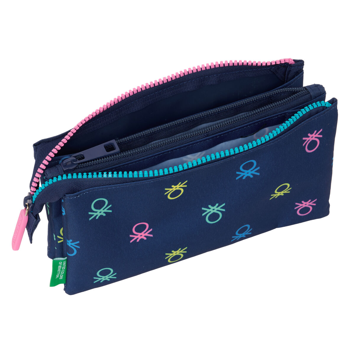 Tredubbel Carry-all Benetton Cool Marinblå 22 x 12 x 3 cm - 2
