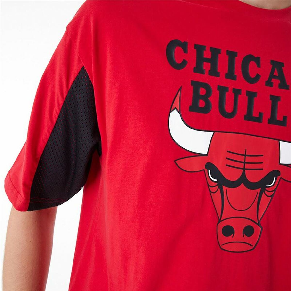 T-shirt med kortärm Herr New Era NBA MESH PANEL OS TEE CHIBU 60435481  Röd (XL) - 4
