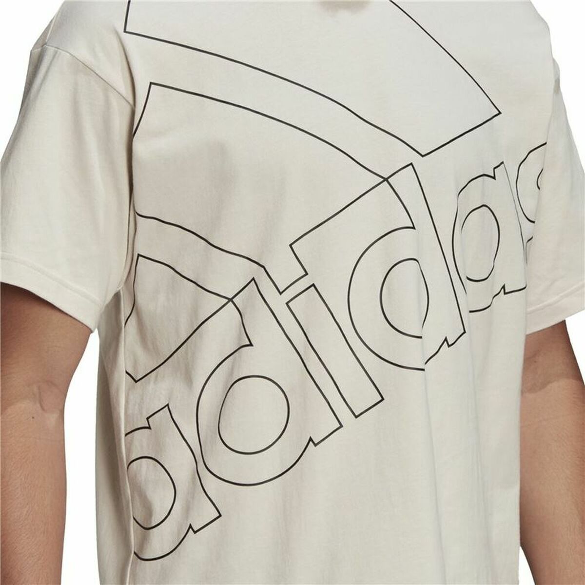 T-shirt med kortärm Herr Adidas Giant Logo Beige - 6
