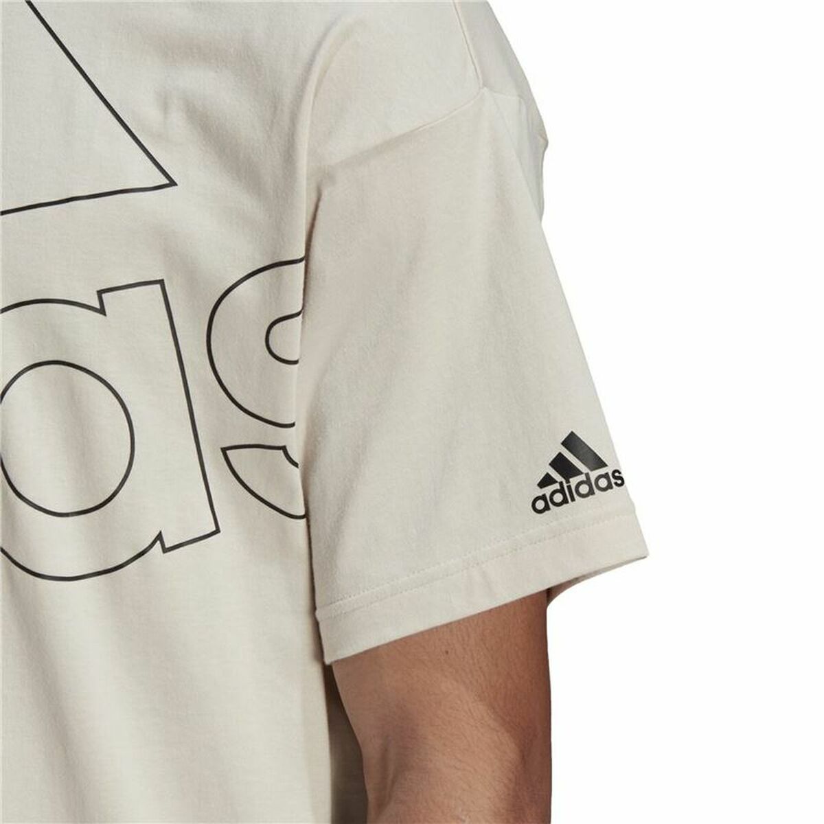 T-shirt med kortärm Herr Adidas Giant Logo Beige - 7