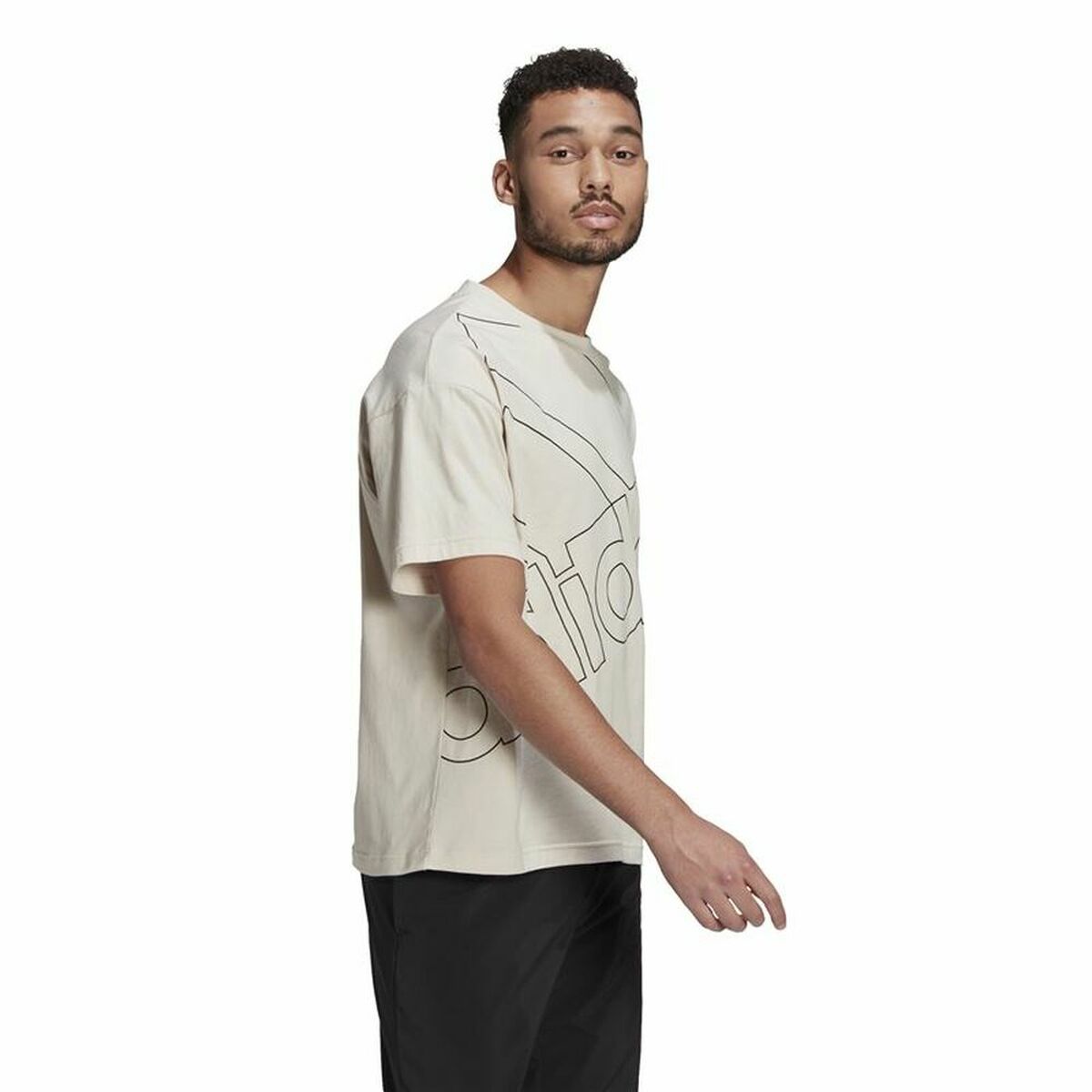 T-shirt med kortärm Herr Adidas Giant Logo Beige - 4
