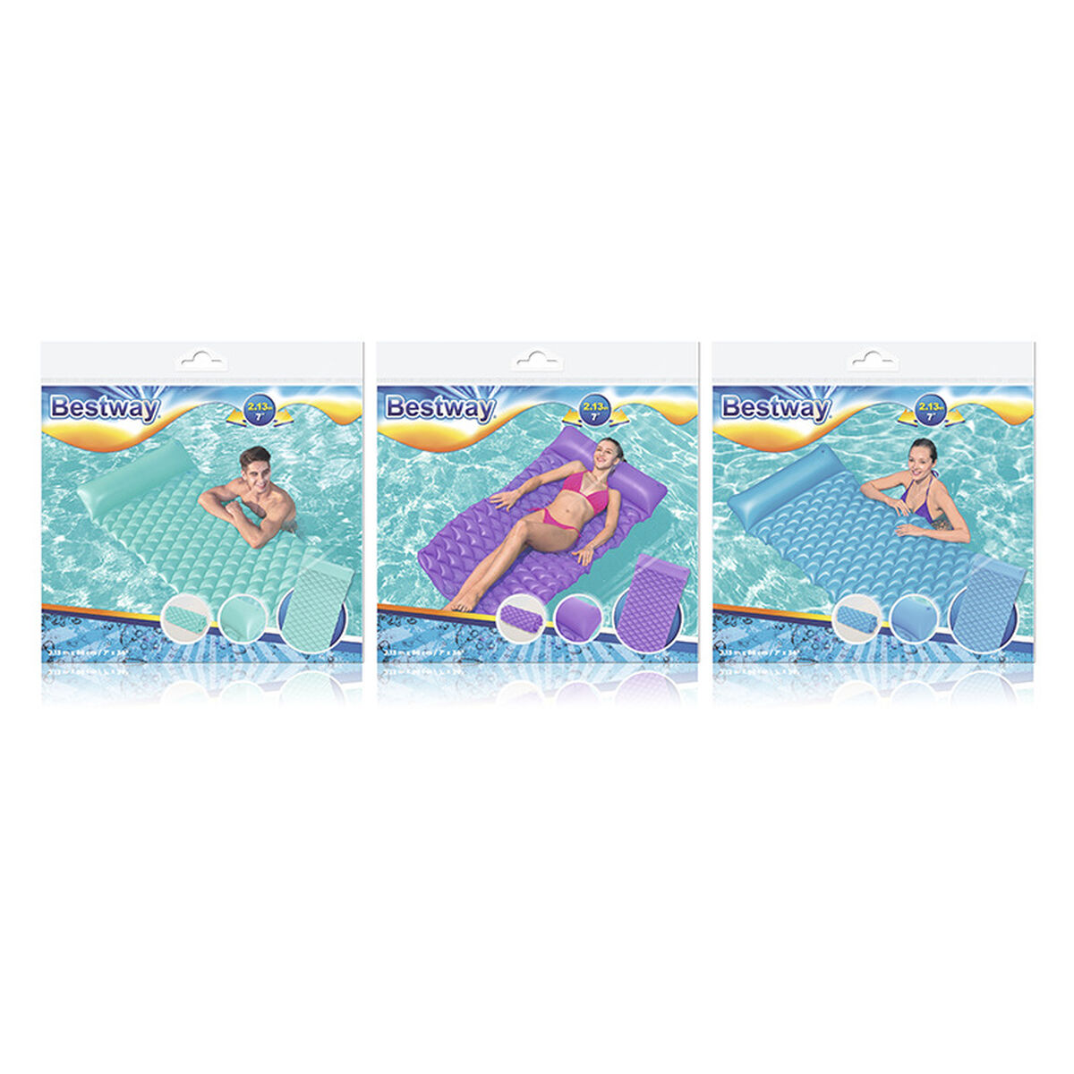 Bestway Rullbar Inflatable Madrass Olika Färger 213x86 cm Strand och Pool 44020 - 2