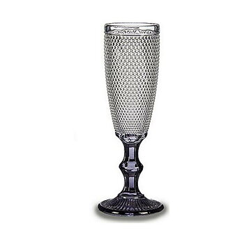 Champagneglas Vivalto Transparent Antracitgrå Glas 185 ml