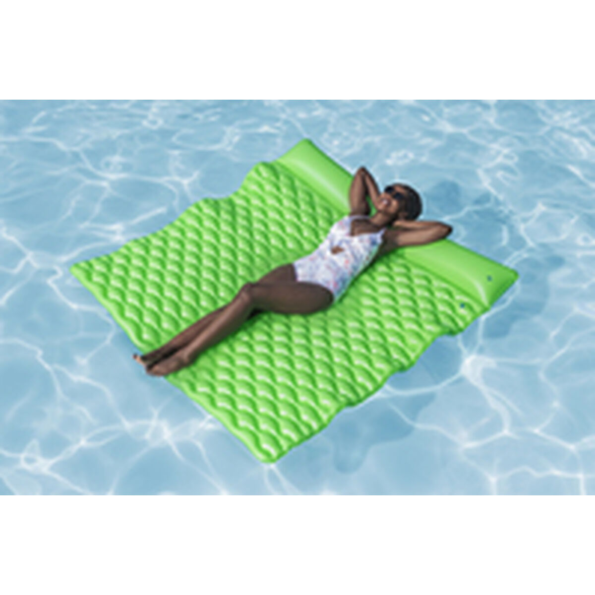 Bestway Jättestor Uppblåsbar Matta Rullbar Grön 213x170 cm Strand och Pool 44106 - 6