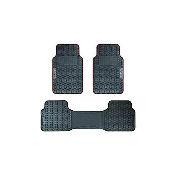 Set med bilgolvmattor Sparco SPCF500RD Svart/Röd Svart Röd (3 pcs)