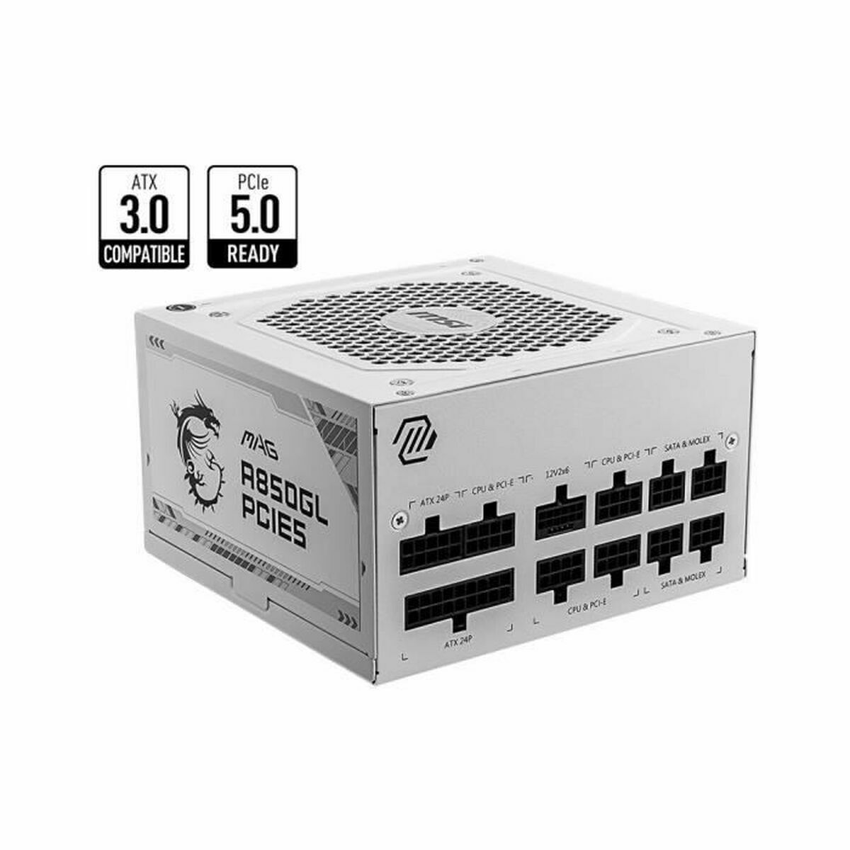 Strömtillförsel MSI MAG A850GL PCIE5 WHITE 850 W 80 Plus Gold