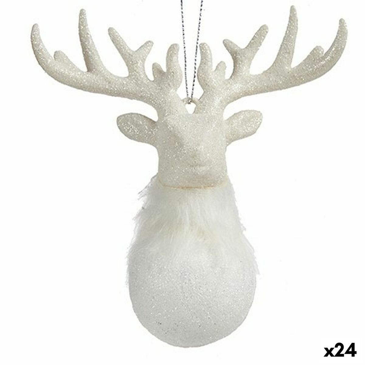 Julgranskula Krist+ Vit Plast Glitter Ren 14 x 15,5 x 7 cm (24 antal) - 3