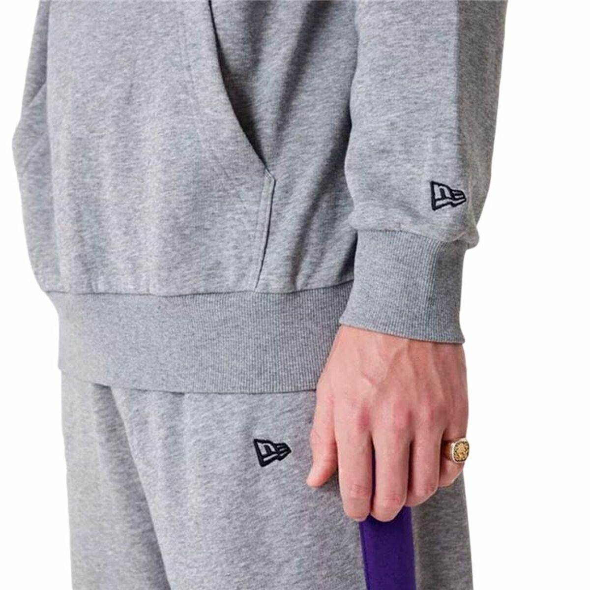Tröja med huva Barn New Era LA Lakers NBA Colour Block Grå - 3