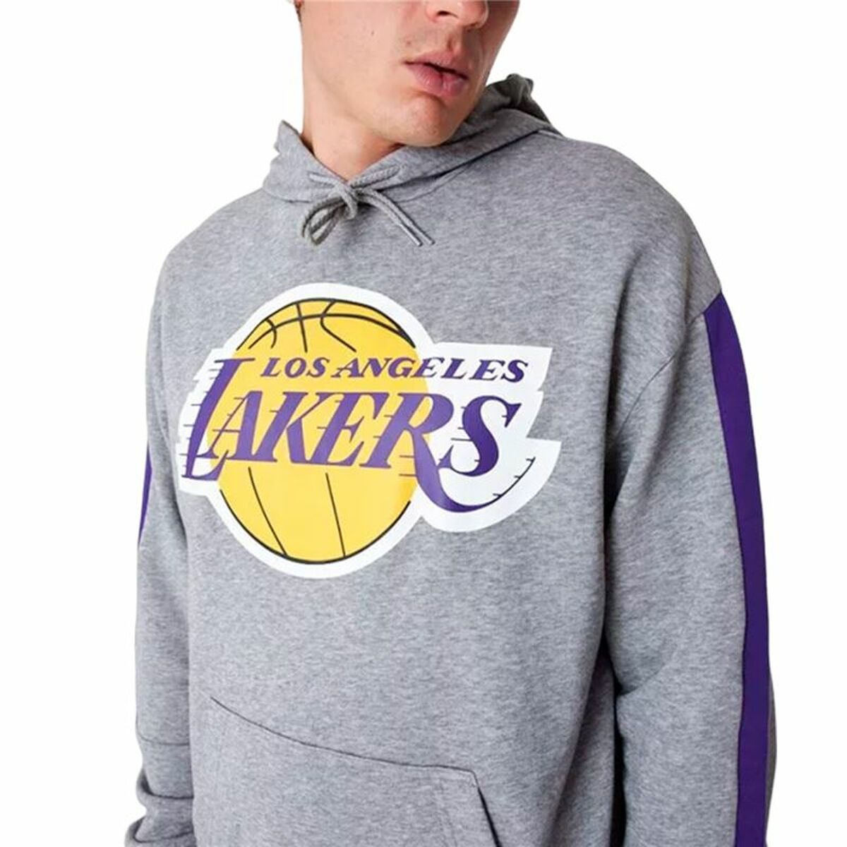 Tröja med huva Barn New Era LA Lakers NBA Colour Block Grå - 4