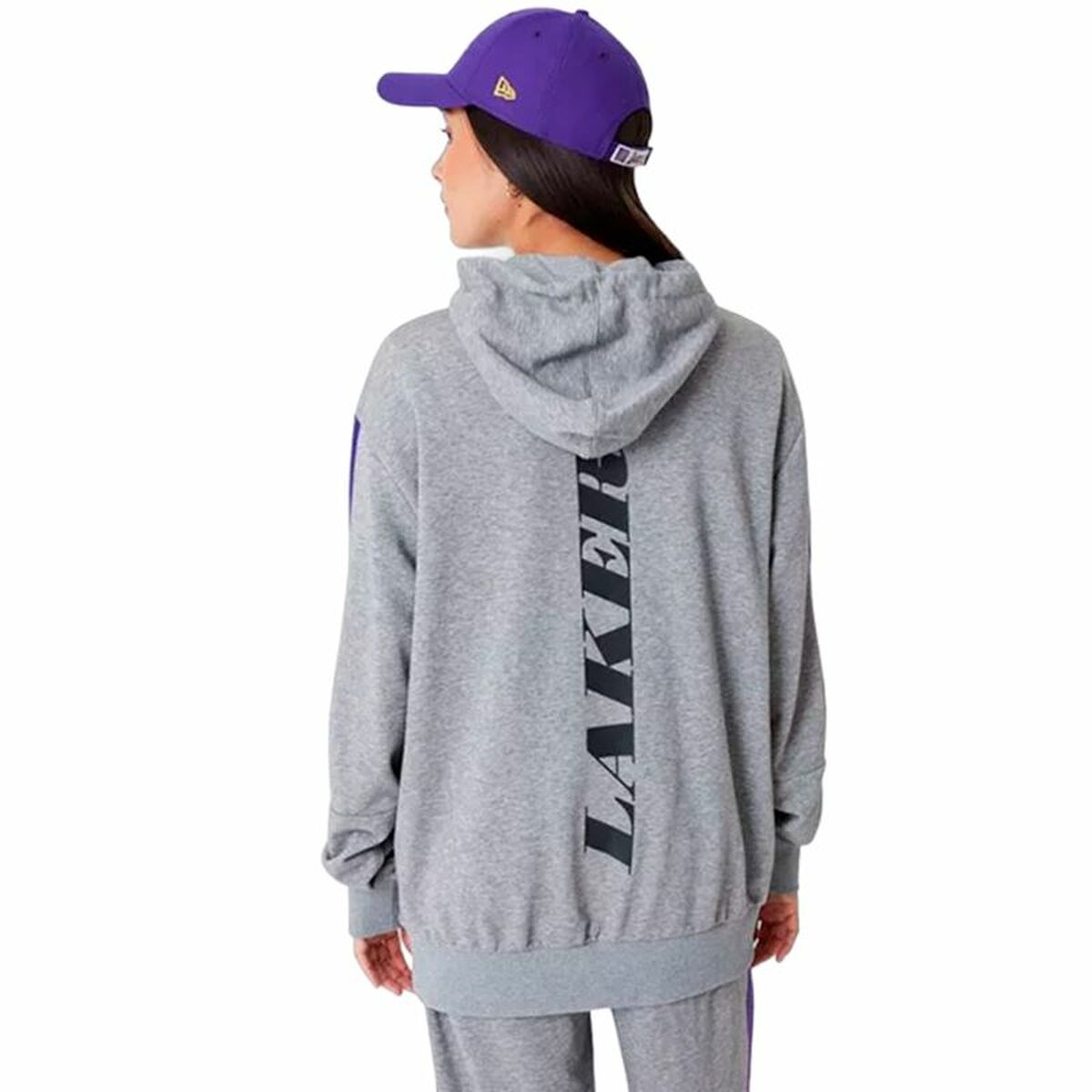 Tröja med huva Barn New Era LA Lakers NBA Colour Block Grå - 8