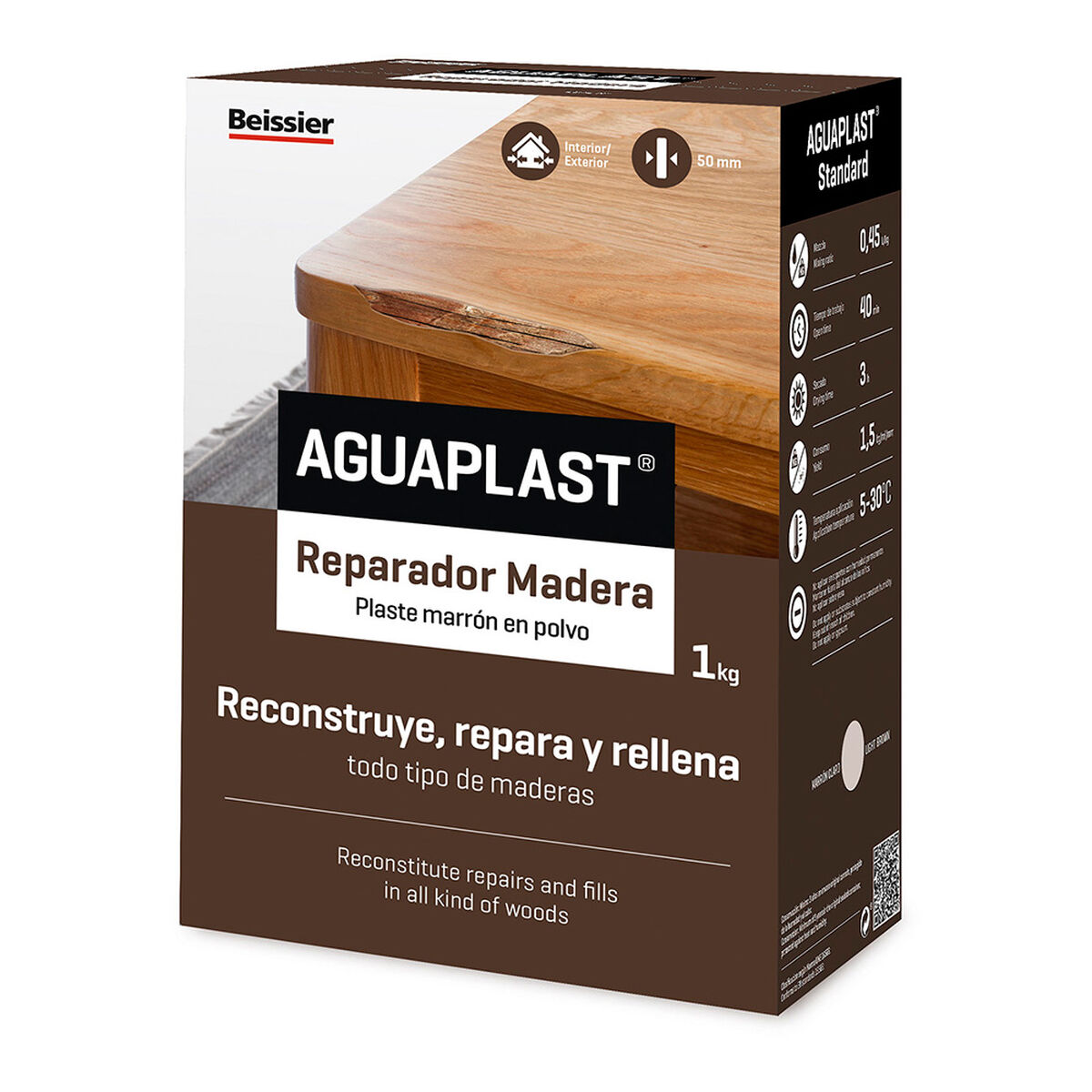 Pulverspackel Aguaplast 70608-001 Ljusbrun 1 kg