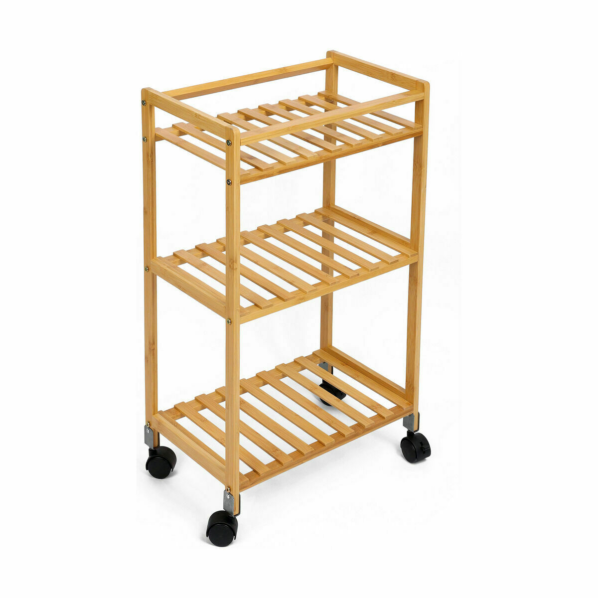Grönsaksvagn Confortime Naturell Bambu 40 x 25 x 70 cm (2 antal) - 2