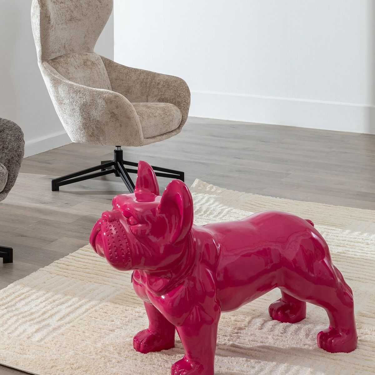 Prydnadsfigur Fuchsia Hund 88 x 38 x 63 cm - 7