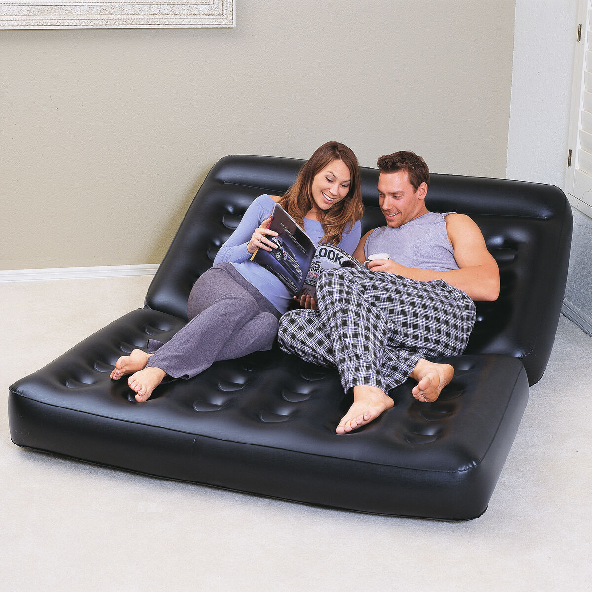 Bestway Uppblåsbar Stol 5 Positioner Svart 188x152x64 cm Inner 75054 - 8