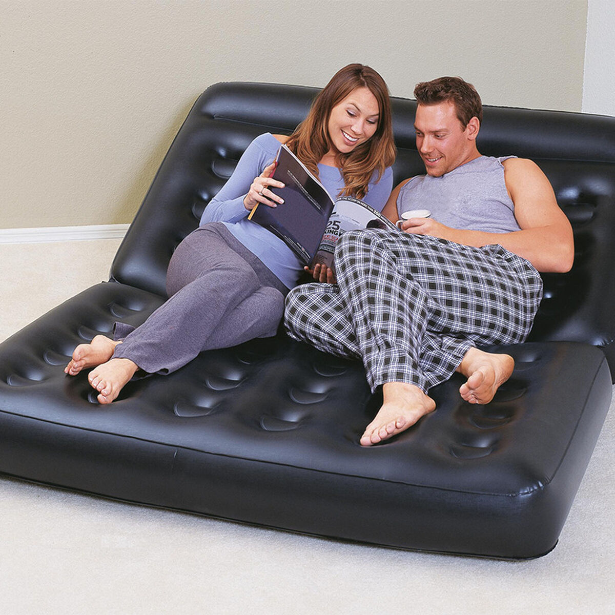 Bestway Uppblåsbar Stol 5 Positioner Svart 188x152x64 cm Inner 75054 - 5