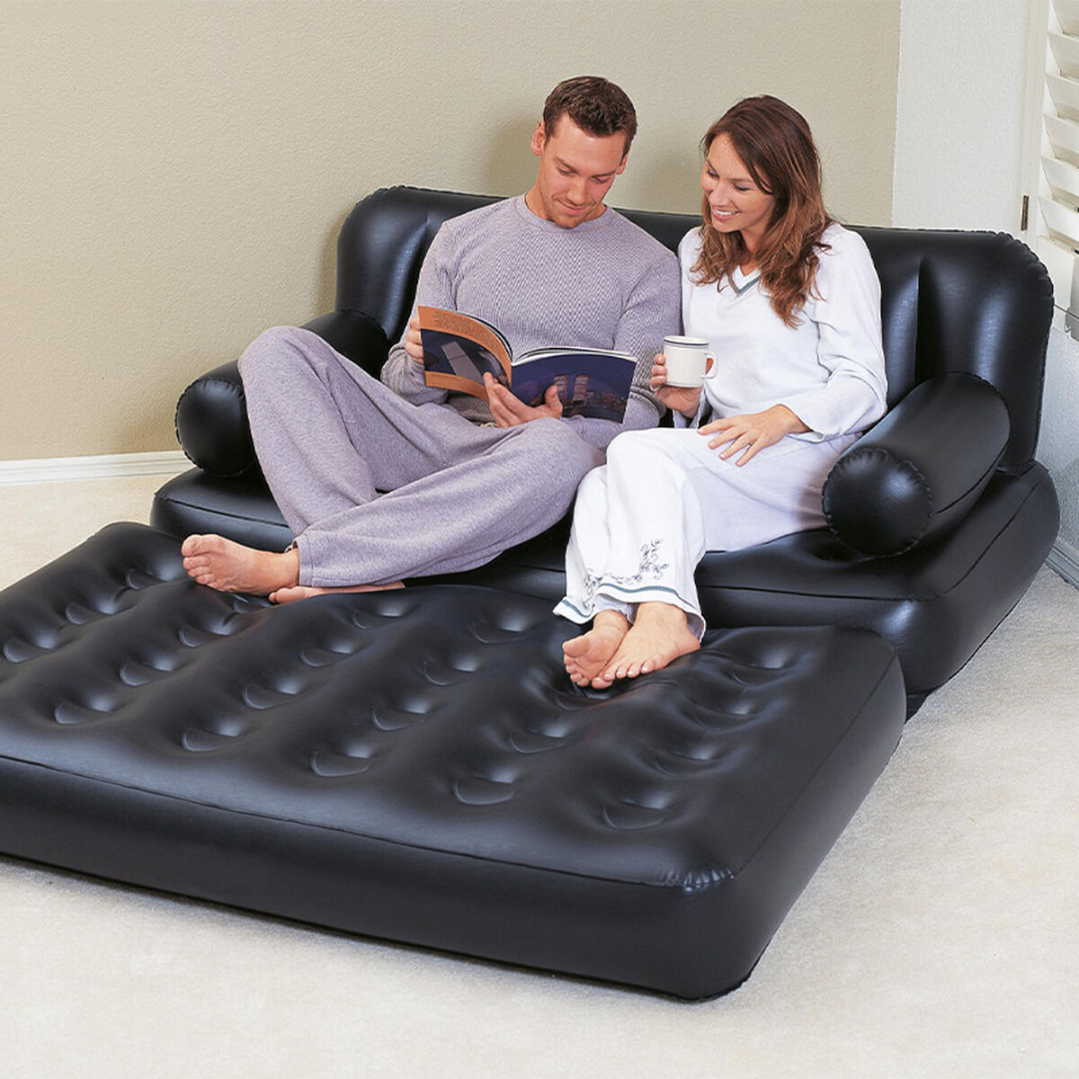 Bestway Uppblåsbar Stol 5 Positioner Svart 188x152x64 cm Inner 75054 - 3