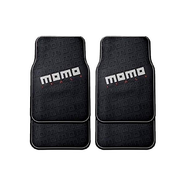 Set med bilgolvmattor MOMO CM009BG Svart/Röd PVC - 2