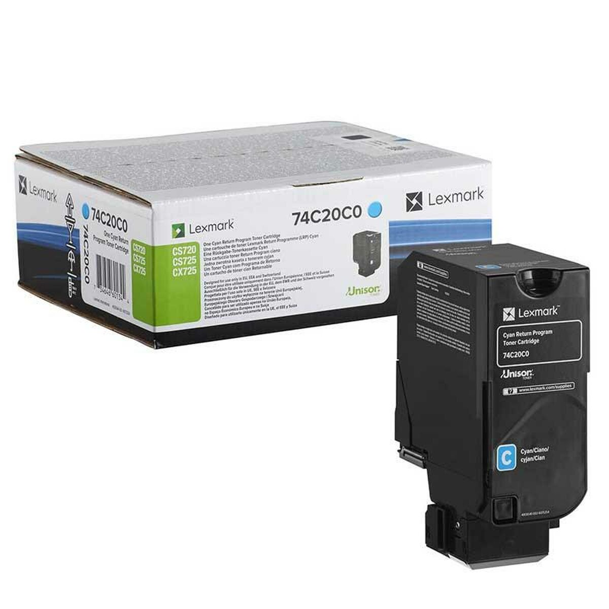 Toner Lexmark 74C20C0 Svart Turkos