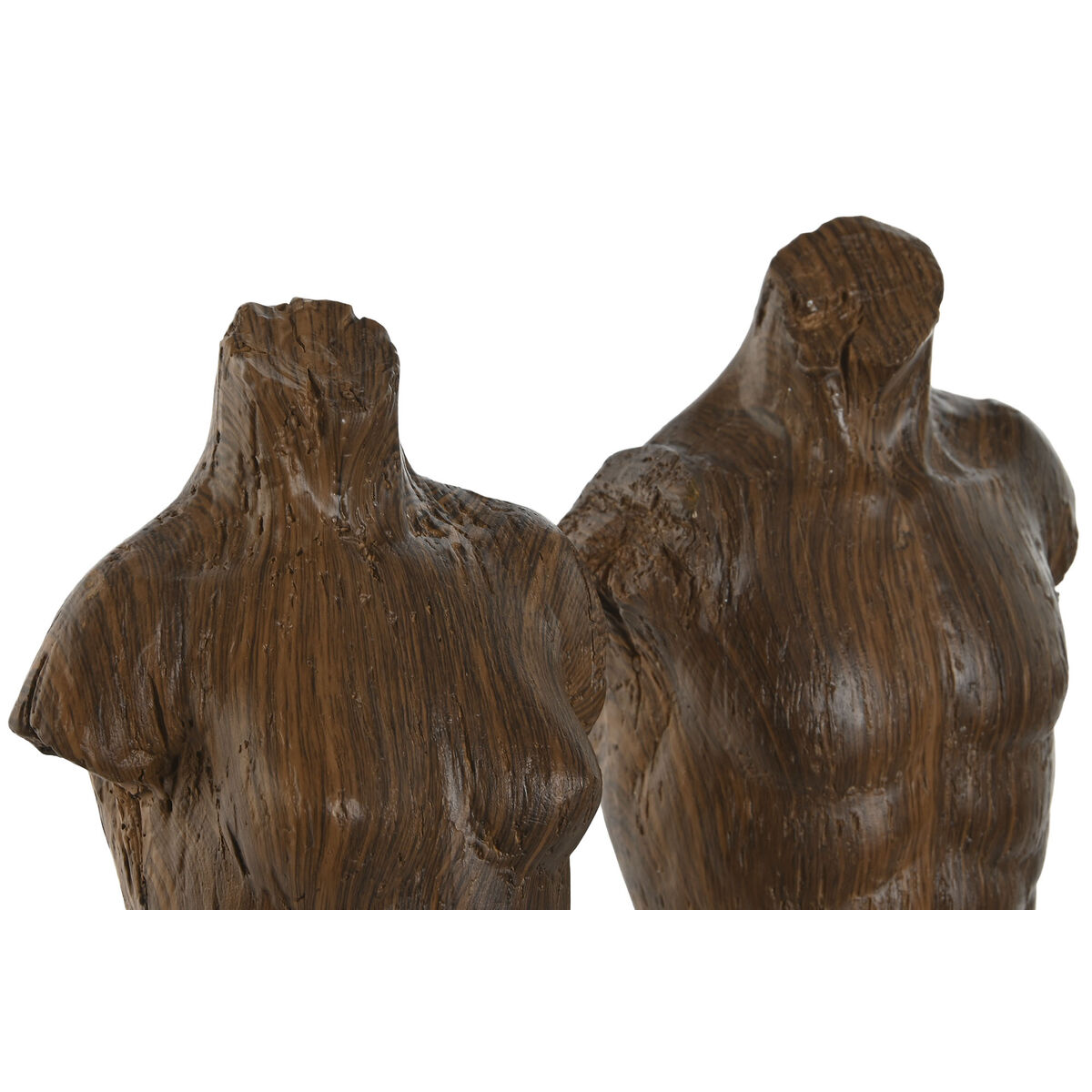 Prydnadsfigur Home ESPRIT Vit Ljusbrun Byst 9,5 x 8 x 31 cm (2 antal) - 2