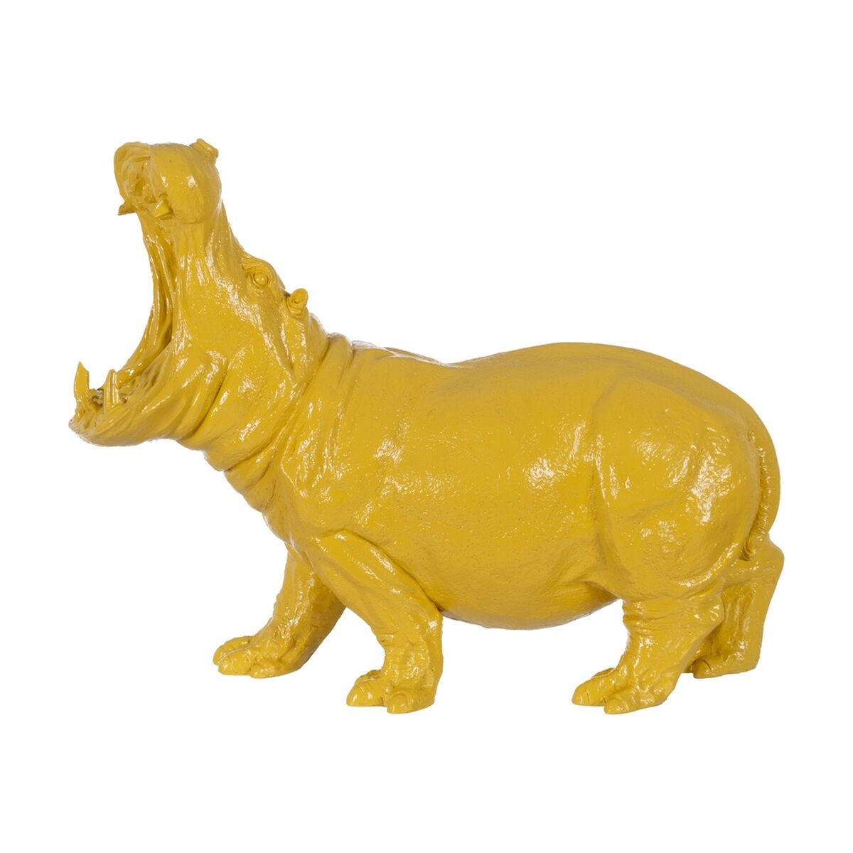 Prydnadsfigur Gul Flodhäst 66 x 25,5 x 51 cm - 2