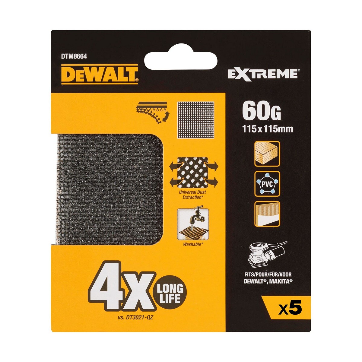 Slipblad för slipmaskin Dewalt dtm8664-qz Excenterslip 115 x 115 mm 5 antal - 4