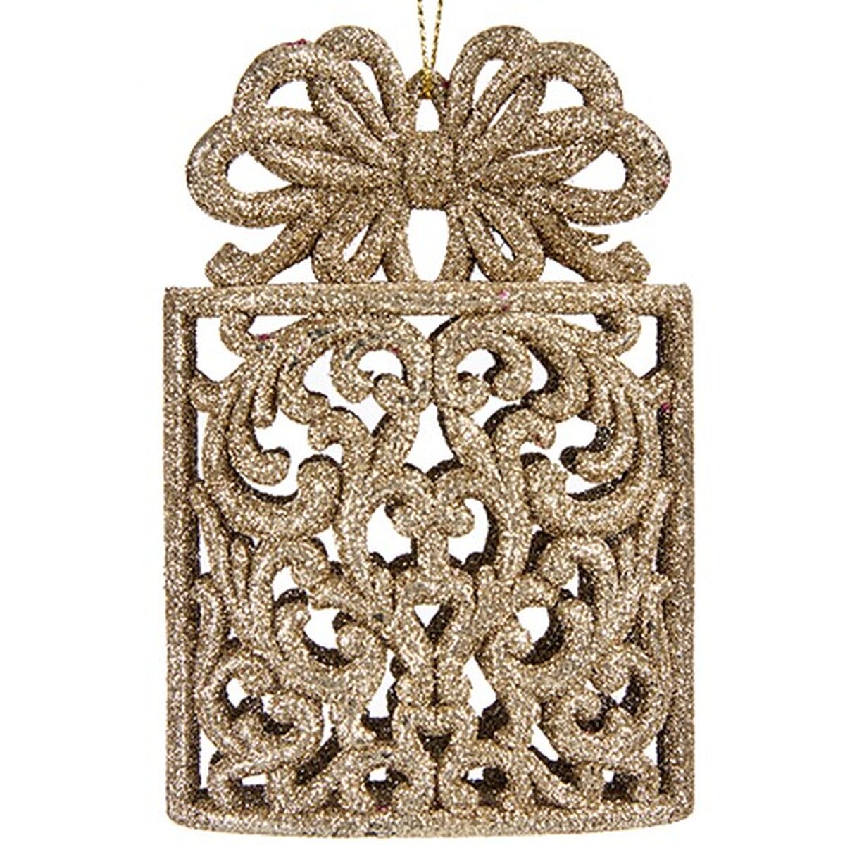 Julgranskula Presentlåda champagne Plast Glitter 7,5 x 11,5 x 4 cm (24 antal) - 4