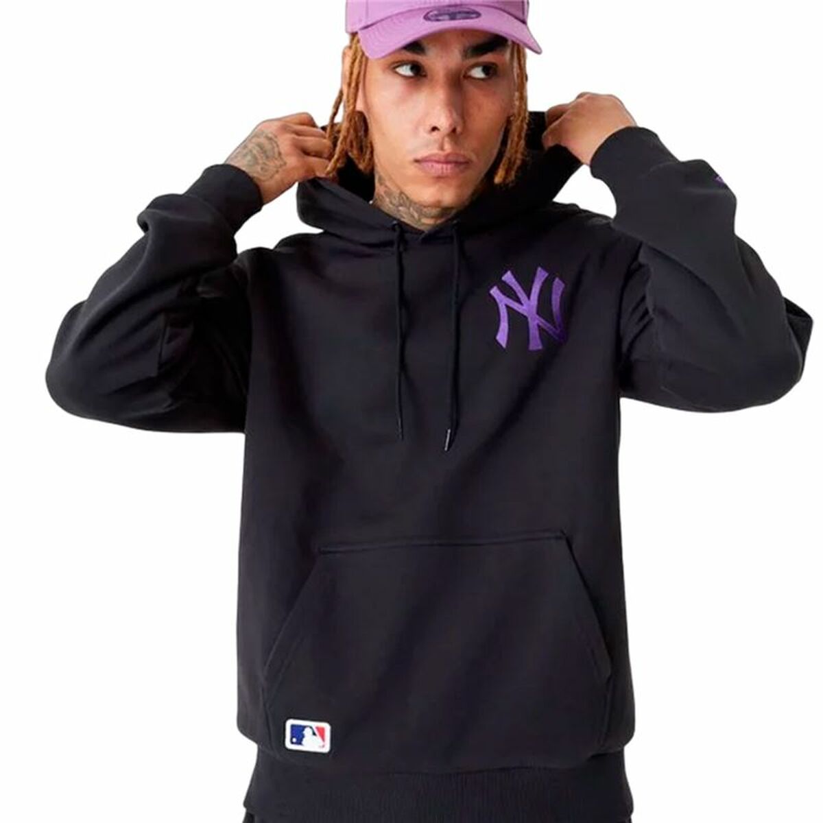 Tröja med huva Barn New Era League Essentials New York Yankees Svart - 3