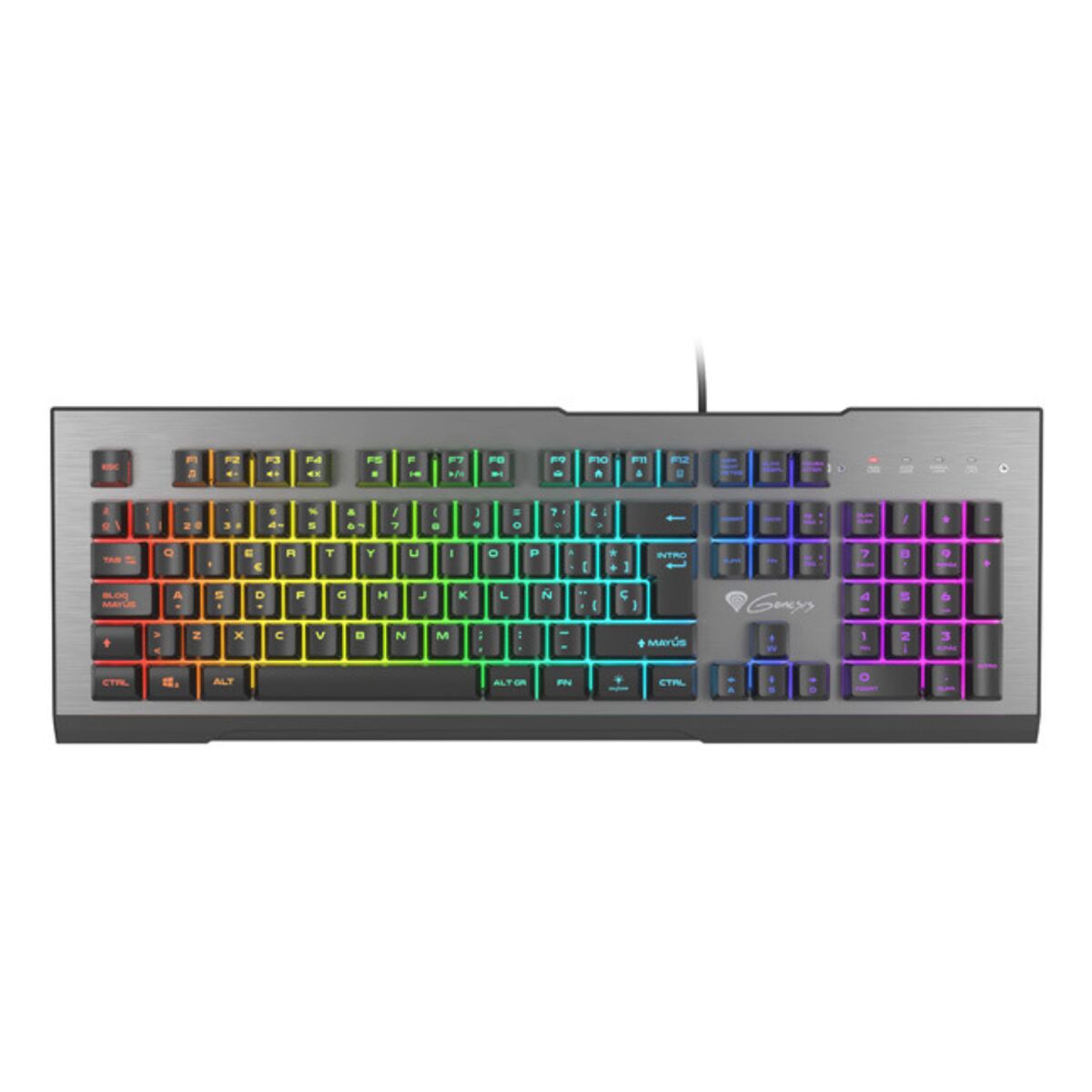 Gaming Tangentbord/ OR: Speltangentbord Genesis NKG-1621 Svart Aluminium Qwerty Spanska - 2