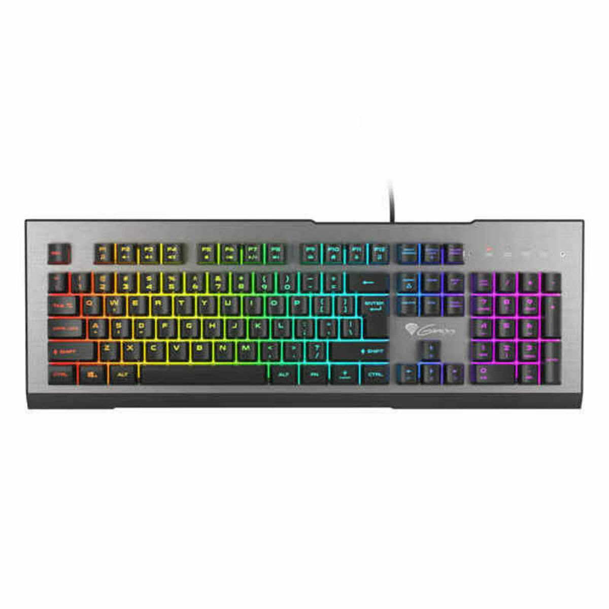 Gaming Tangentbord/ OR: Speltangentbord Genesis NKG-1621 Svart Aluminium Qwerty Spanska