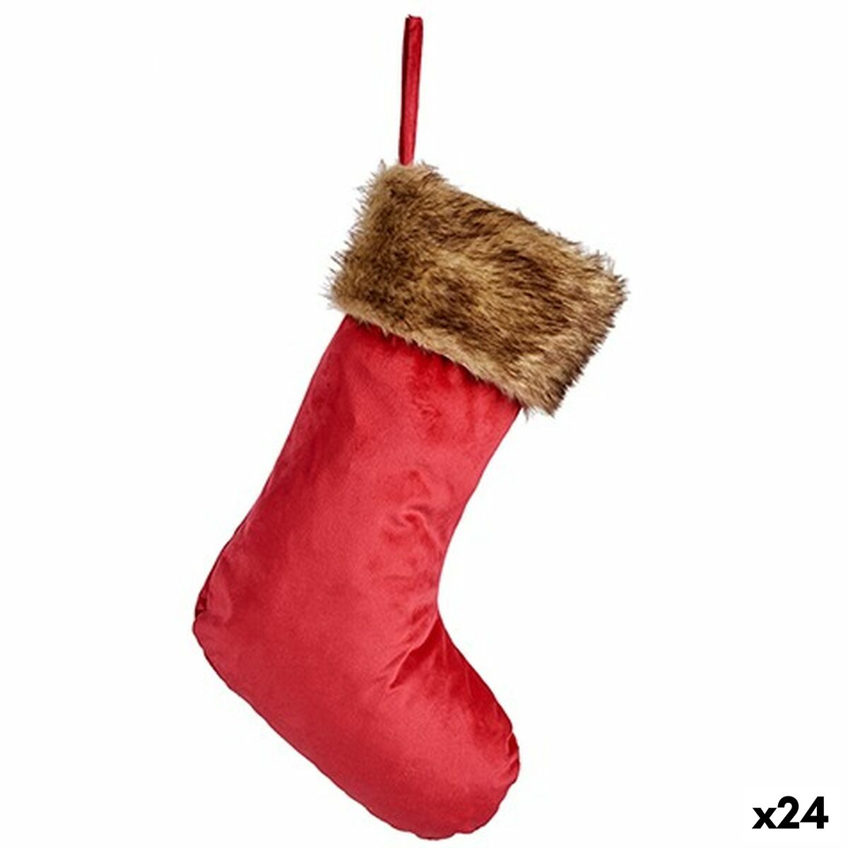 Julgranskula Julstrumpa Sammet Röd 27 x 3 x 46 cm (24 antal) - 3