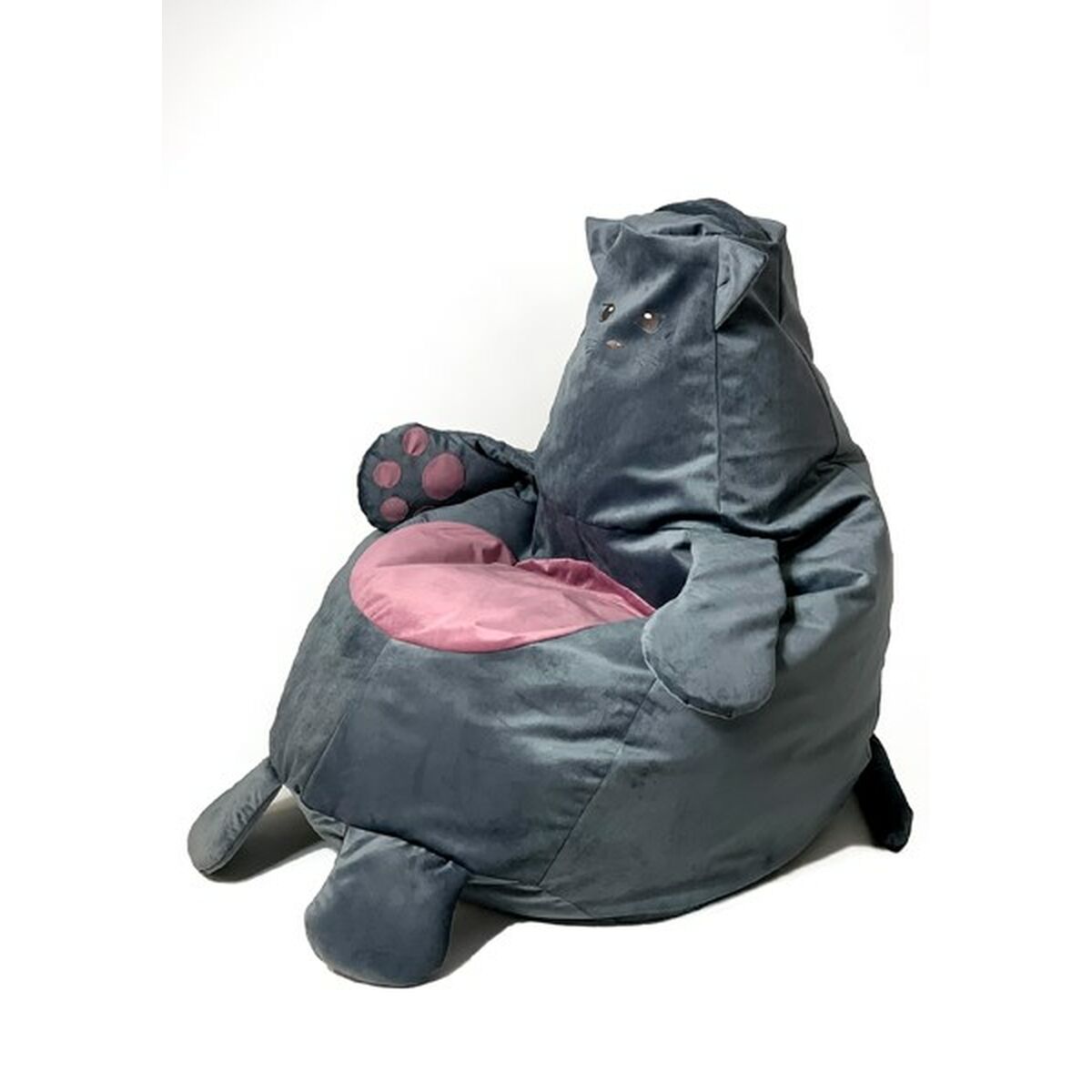 Puff GO GIFT Grå Oxford Katt 130 x 90 cm - 2