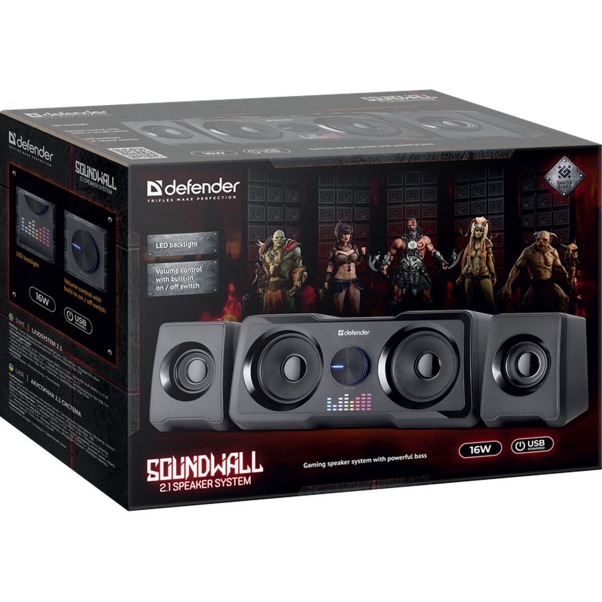 PC-högtalare Defender SOUNDWALL 2.1 65214 Svart - 2