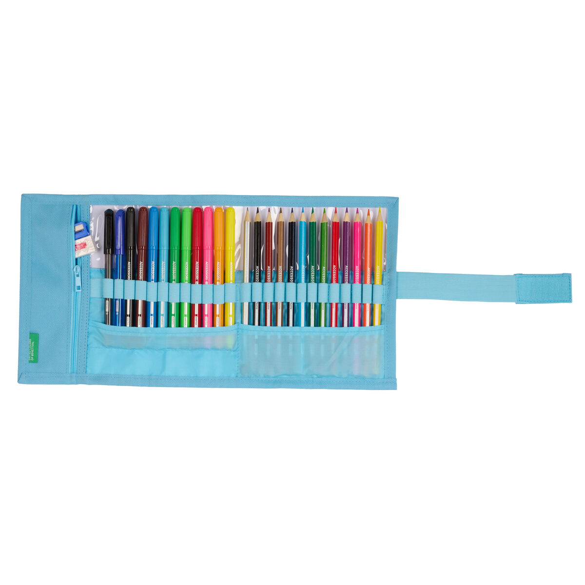 Pennfodral Benetton Spring Hoprullningsbara Himmelsblå 7 x 20 x 7 cm (27 Delar) - 3