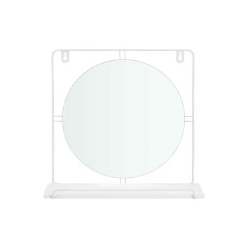 Väggspegel Vit Metall Trä MDF 33,7 x 30 x 10 cm (4 antal)