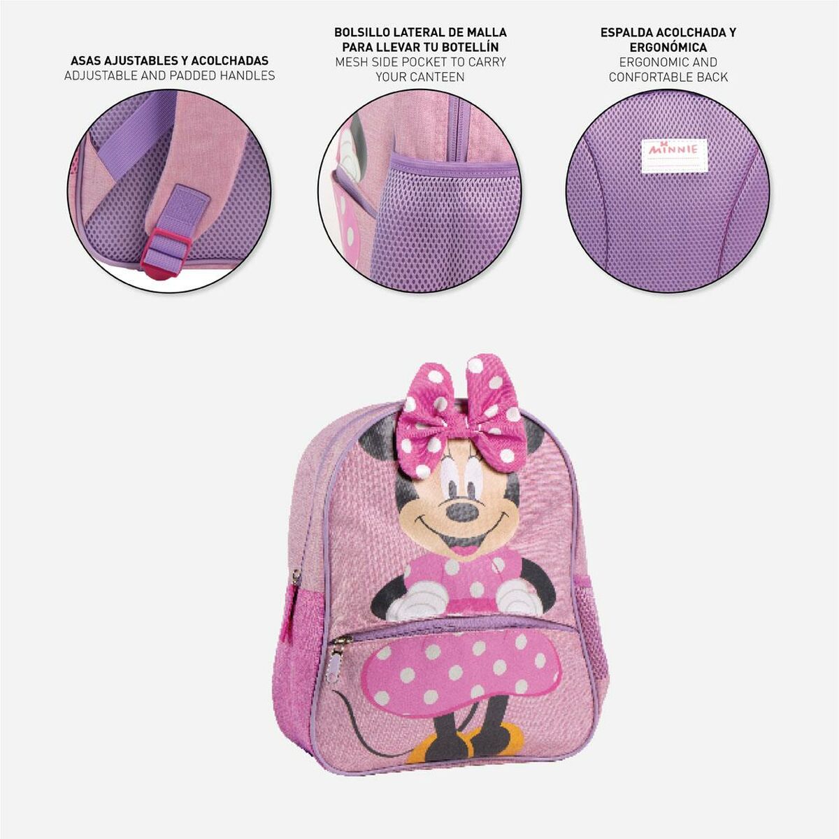 Skolryggsäck Minnie Mouse Rosa 26 x 3 x 32 cm - 4