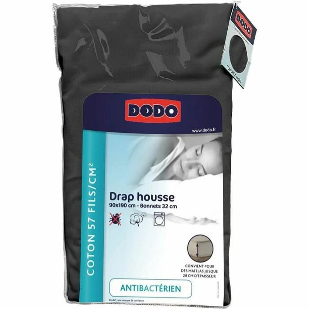 Underlakan DODO Antracitgrå 90 x 190