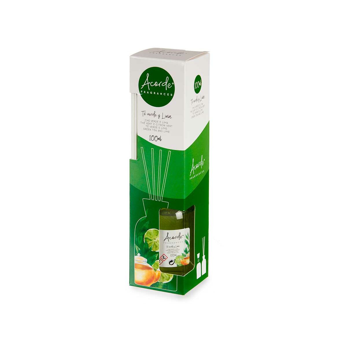 Parfympinnar Acorde Lime Grönt te 100 ml (12 antal) - 2