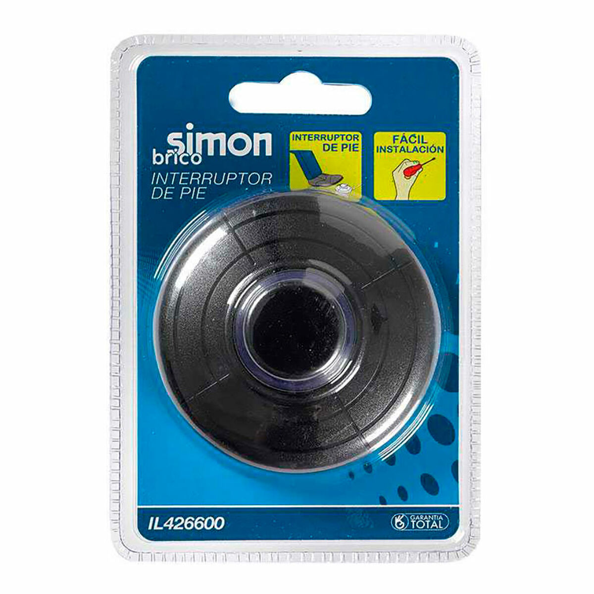 Knappbrytare Simon Svart Plast - 2