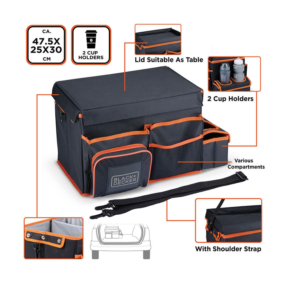 Organizer till bilen Black & Decker Kylare - 3
