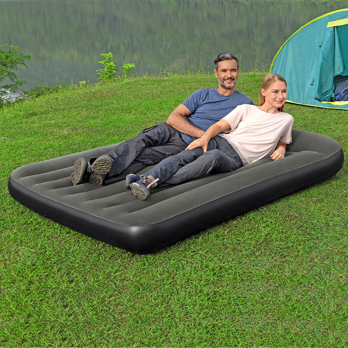 Bestway Enkel Luftmadrass 191x137x30 cm Uppblåsbar och Camping 67681 - 3