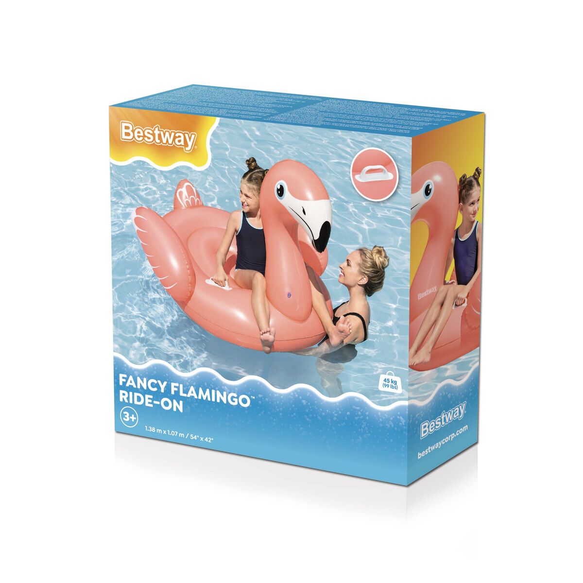 Upplåsbar bassängmadrass Bestway Flamingo 128 x 110 x 87 cm - 2